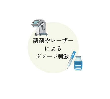 薬剤やレーザーによるダメージ刺激